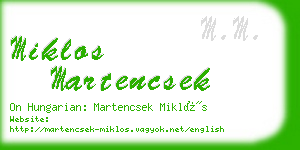 miklos martencsek business card